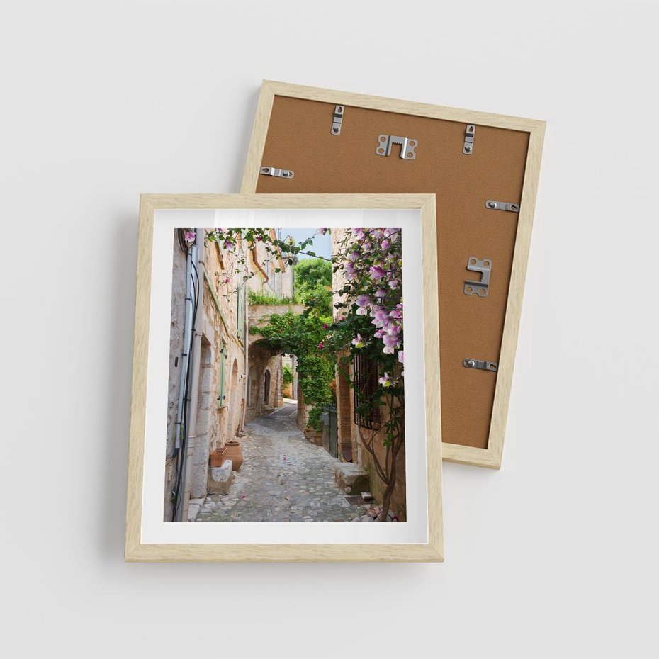 Plakat w ramie 40x50 - Ścieżka W Nieskończoność - uliczka, perspektywa - rama drewno