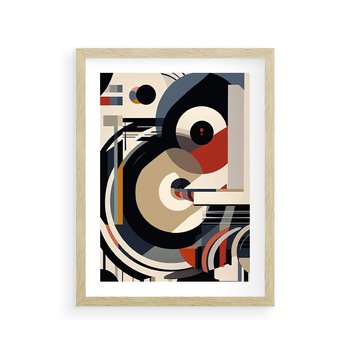 Plakat w ramie 40x50 - Wibracje Marzeń - abstrakcyjny obraz, geometryczne koła - rama drewno