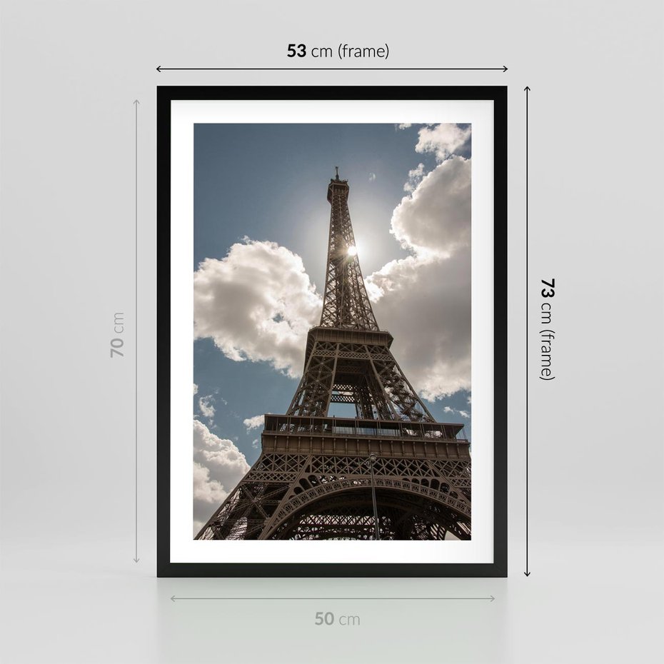 Plakat w ramie 50x70 - Magia Wieży Eiffla - wieża, Eiffla - rama czarna