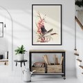 Plakat w ramie 30x40 - Szept Japonii - japońska sztuka, ptak - rama czarna