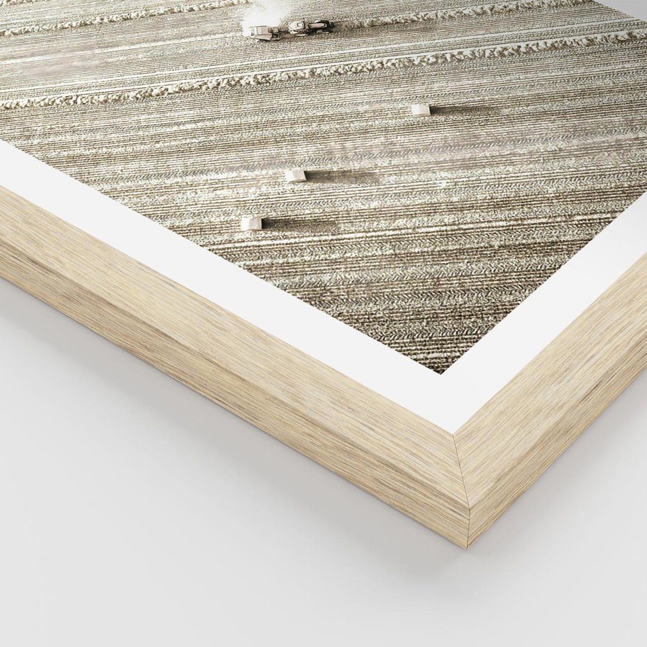 Plakat w ramie 40x50 - Pole i Żniwa na Malowniczym Zdjęciu - pole, traktor - rama drewno