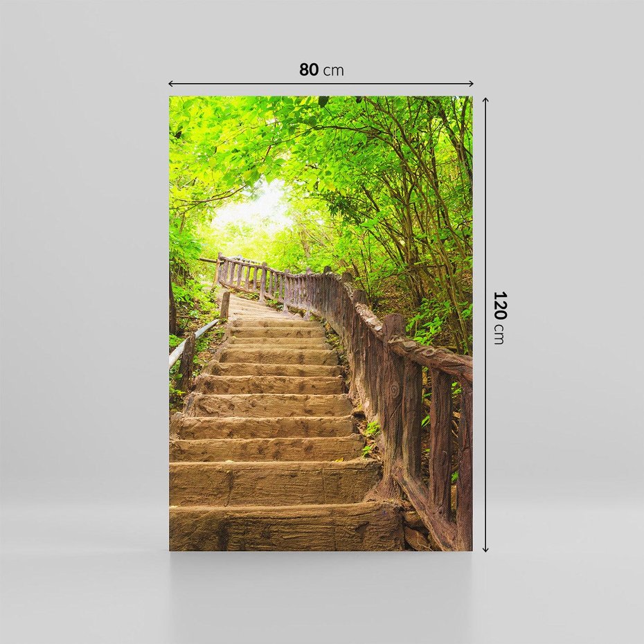 Obraz na płótnie 80x120 - Magiczne schody w lesie - schody, las
