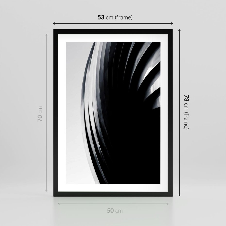 Plakat w ramie 50x70 - Awangarda w Kontraście - architektura, nowoczesne formy - rama czarna