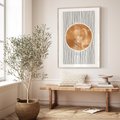 Plakat w ramie 50x70 - Eteryczne Krągłe Echa - boho obraz, geometria - rama drewno