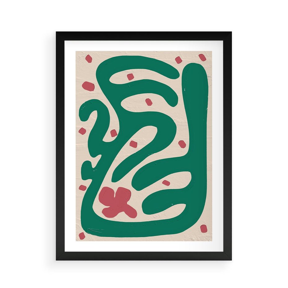 Plakat w ramie 50x70 - Boho Widoki - abstrakcyjny obraz, plakat - rama czarna