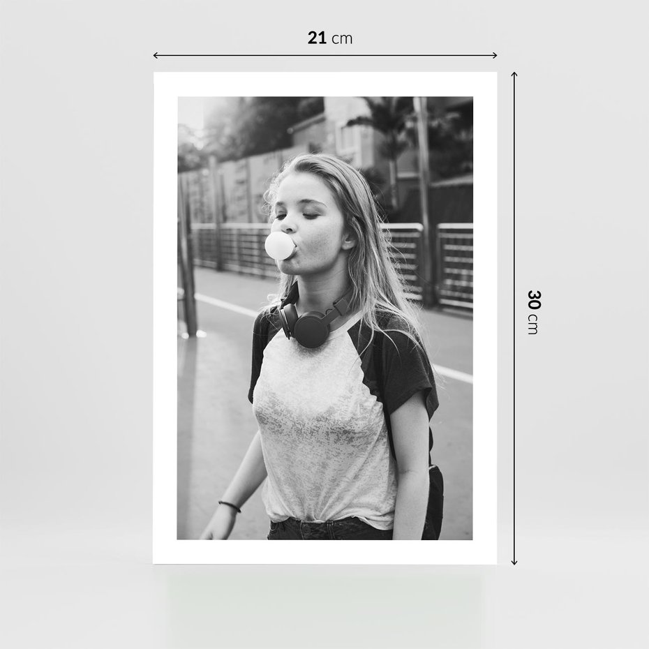 Plakat bez ramy 21x30 - Letnia Młodość - nowoczesna fotografia, czarno biała