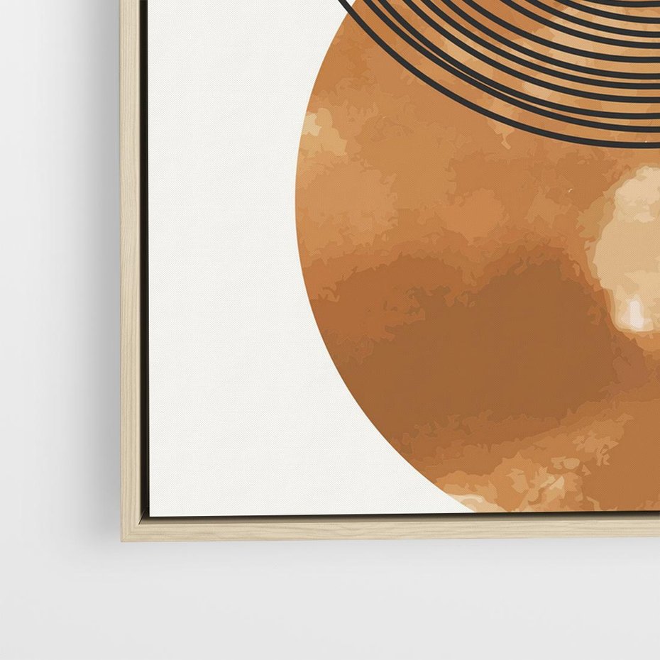 Obraz w ramie 80x80 - Taniec Okręgów - boho obraz, geometria - rama drewno