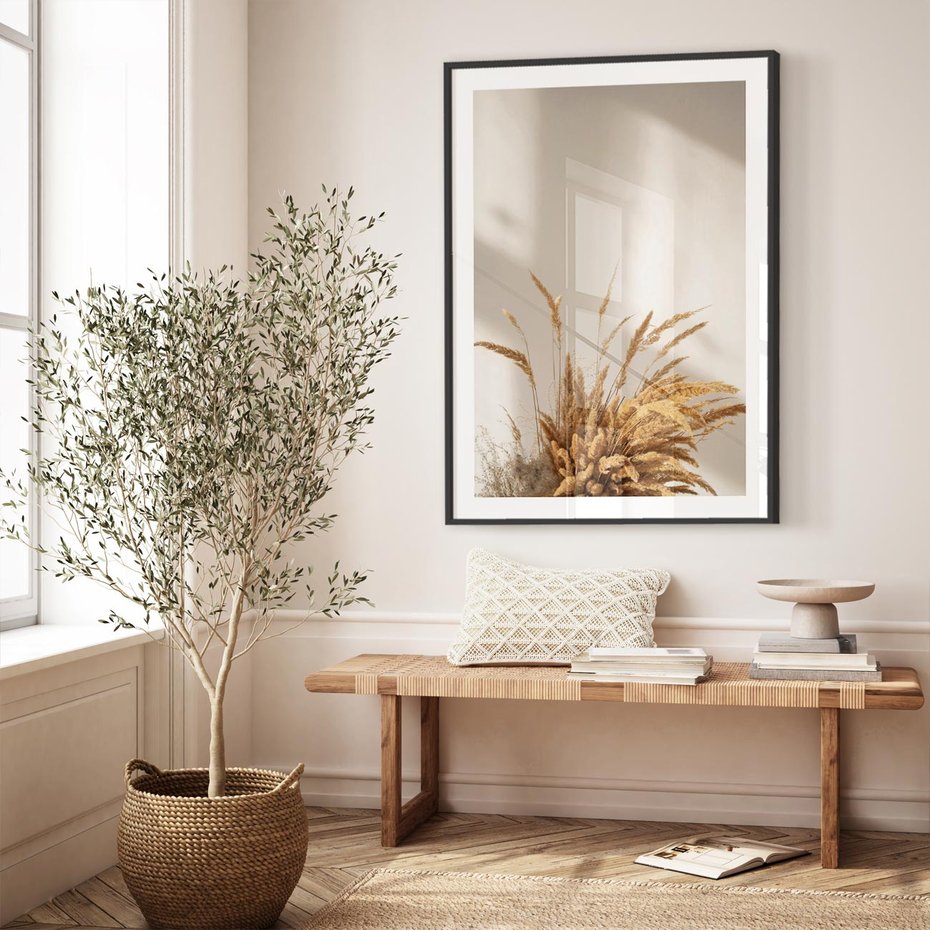 Plakat bez ramy 50x70 - Natura i Elegancja: Obraz Boho - trawy, boho