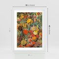 Plakat w ramie 30x40 - Księga Surrealnych Wyobrażeń - abstrakcyjny obraz owoców, jak picasso - rama biała