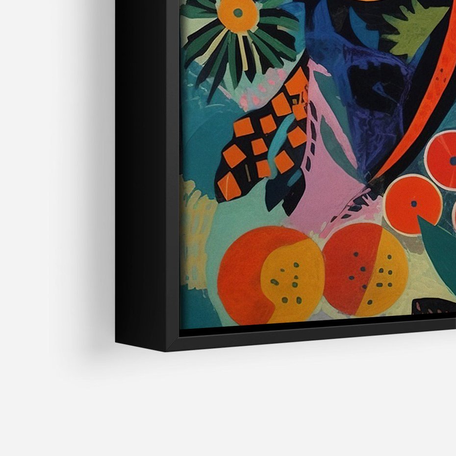 Obraz w ramie 50x70 - Echa Nietuzinkowych Wzorców - abstrakcyjny obraz olejny, jak picasso - rama czarna