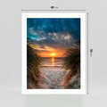 Plakat bez ramy 40x50 - Magia zachodu słońca na plaży - zachód, słońca