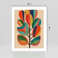 Plakat bez ramy 40x50 - Wnętrza Kształtów - abstrakcyjny kolorowy tęczowy obraz, inspiracje roślinne