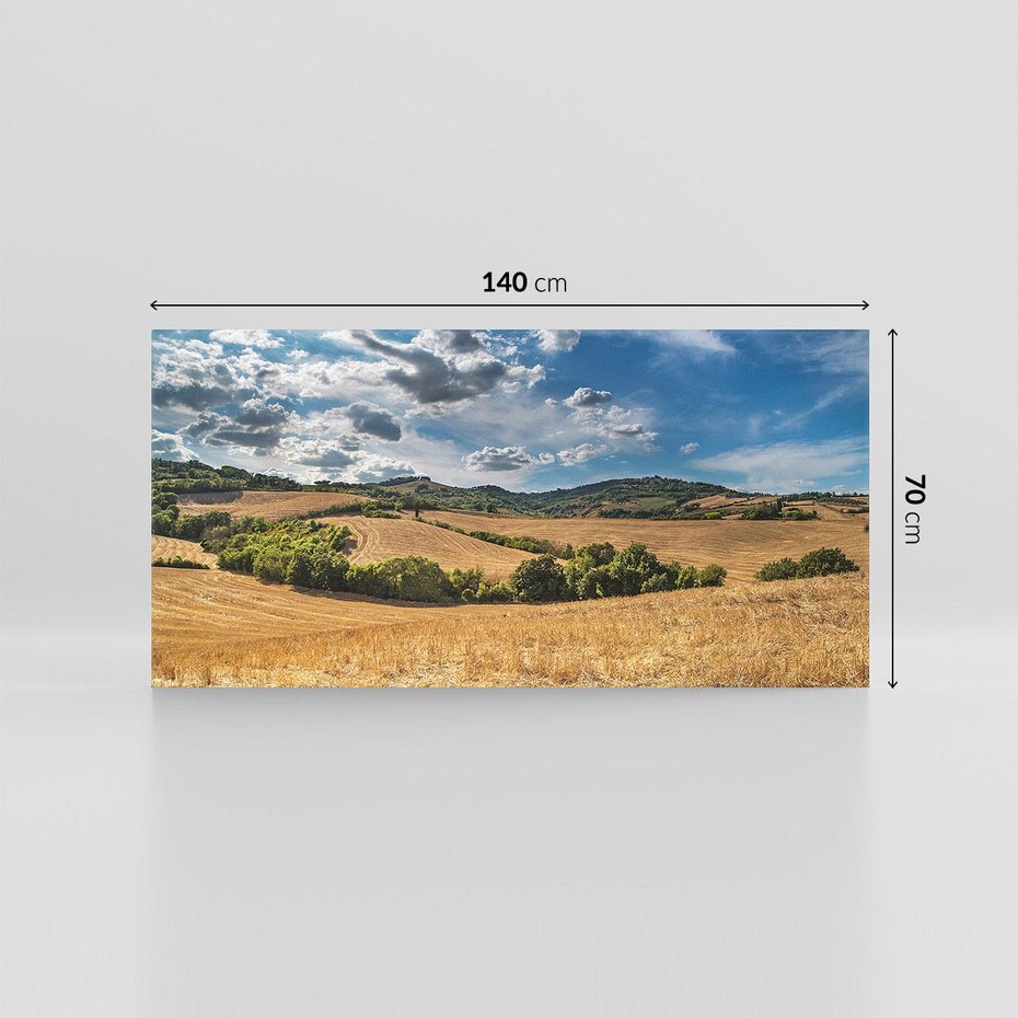 Obraz na płótnie 140x70 - Łąka góry i panoramiczny widok - łąka, góry