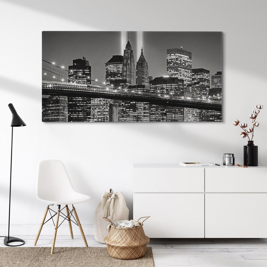 Obraz na płótnie 120x60 - Miasto ożywione nocą - miasto, noc