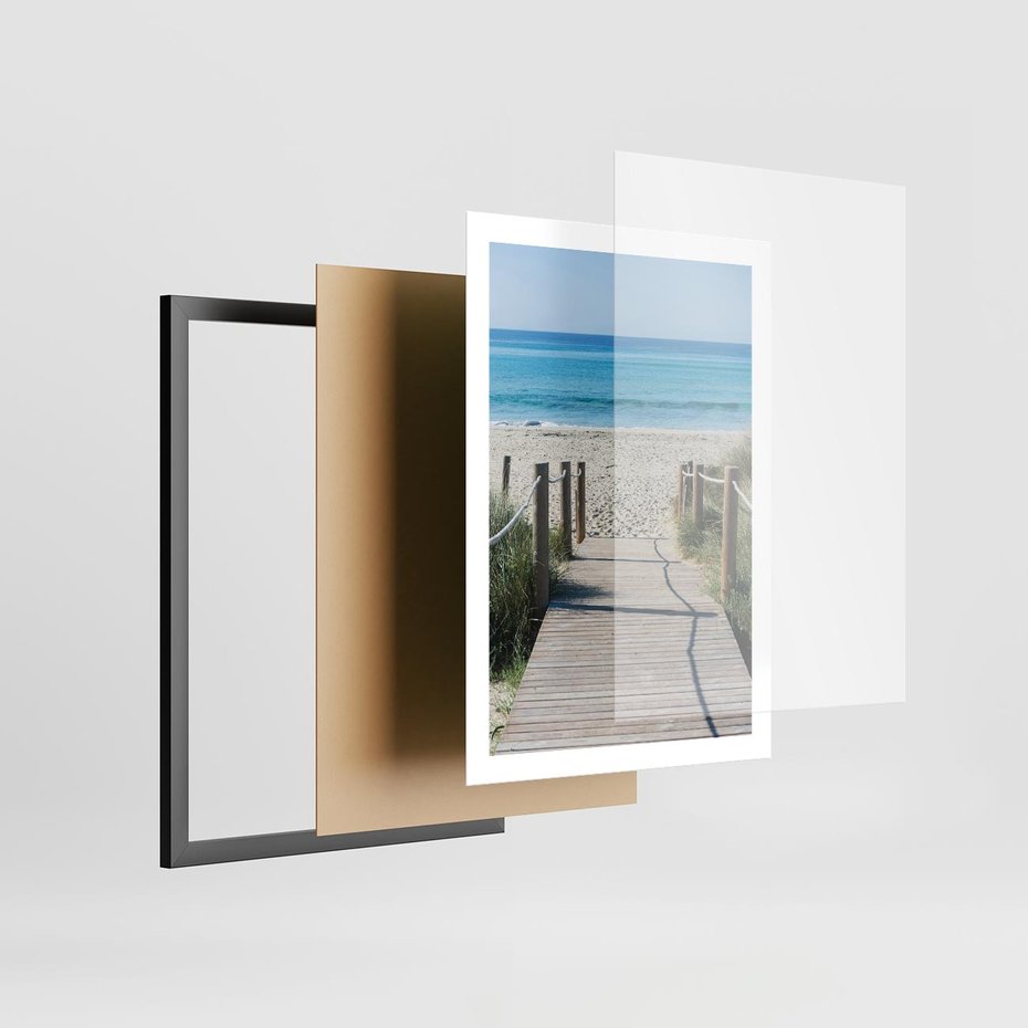 Plakat w ramie 50x70 - Żywa Natura - plaża, morze - rama czarna