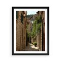 Plakat w ramie 50x70 - Urokliwa włoska uliczka - włoska, uliczka - rama czarna