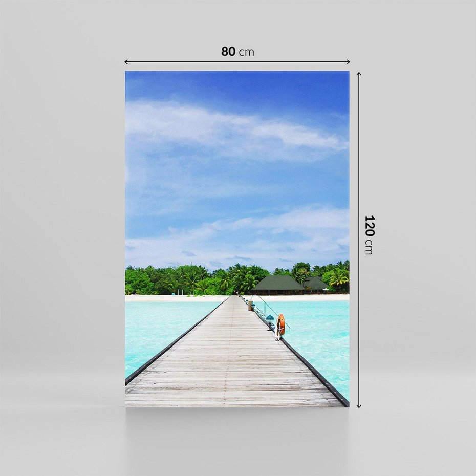 Obraz na płótnie 80x120 - Idylliczne molo na wyspie - plaża, molo