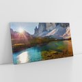 Obraz na płótnie 120x60 - Jezioro wśród majestatycznych gór - jezioro, góry