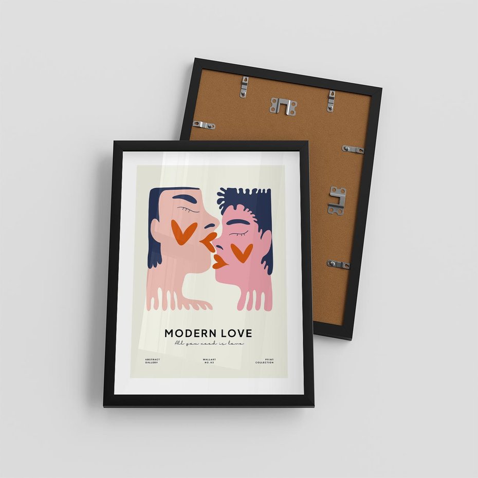 Plakat w ramie 30x40 - Miłość w Kompozycji - miłość, para zakochanych - rama czarna