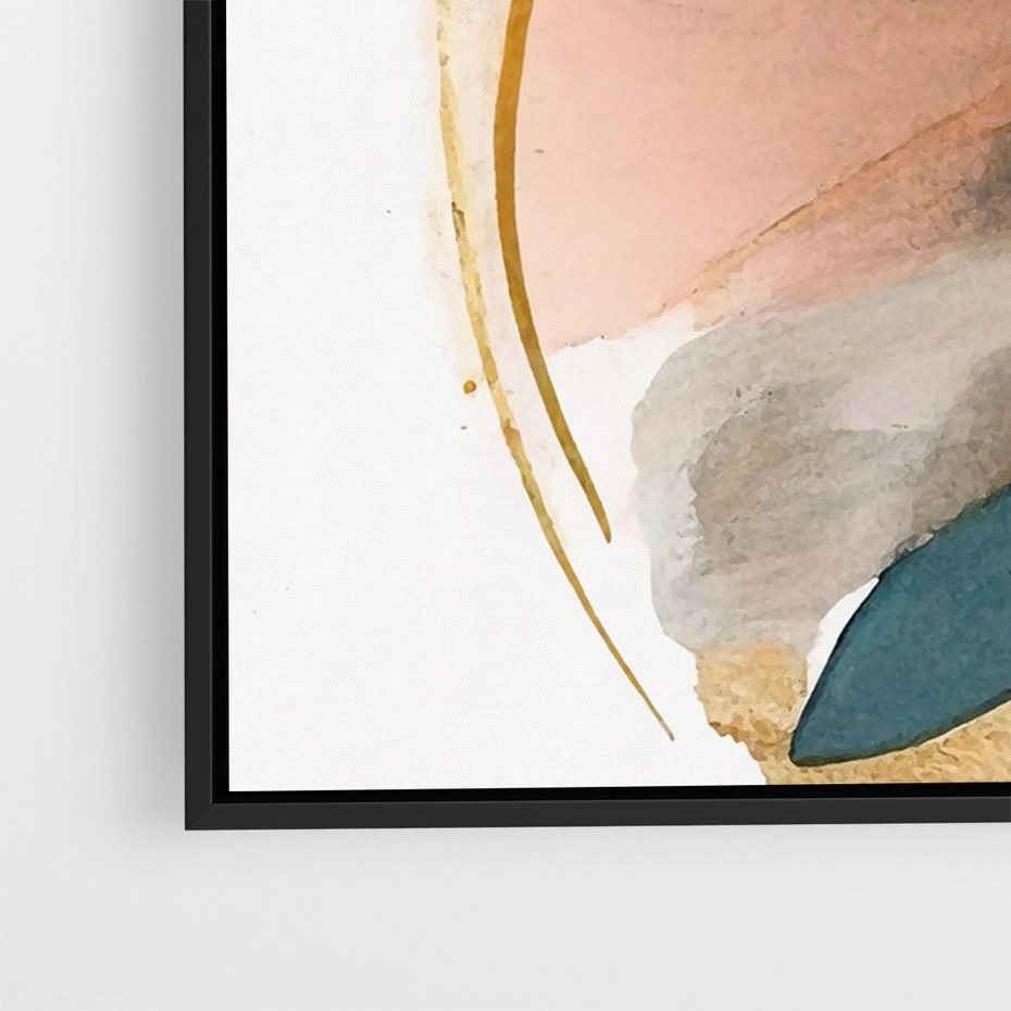 Obraz w ramie 70x100 - Migocące Impresje Przestrzeni - abstrakcyjny obraz, kolory ciepłe - rama czarna