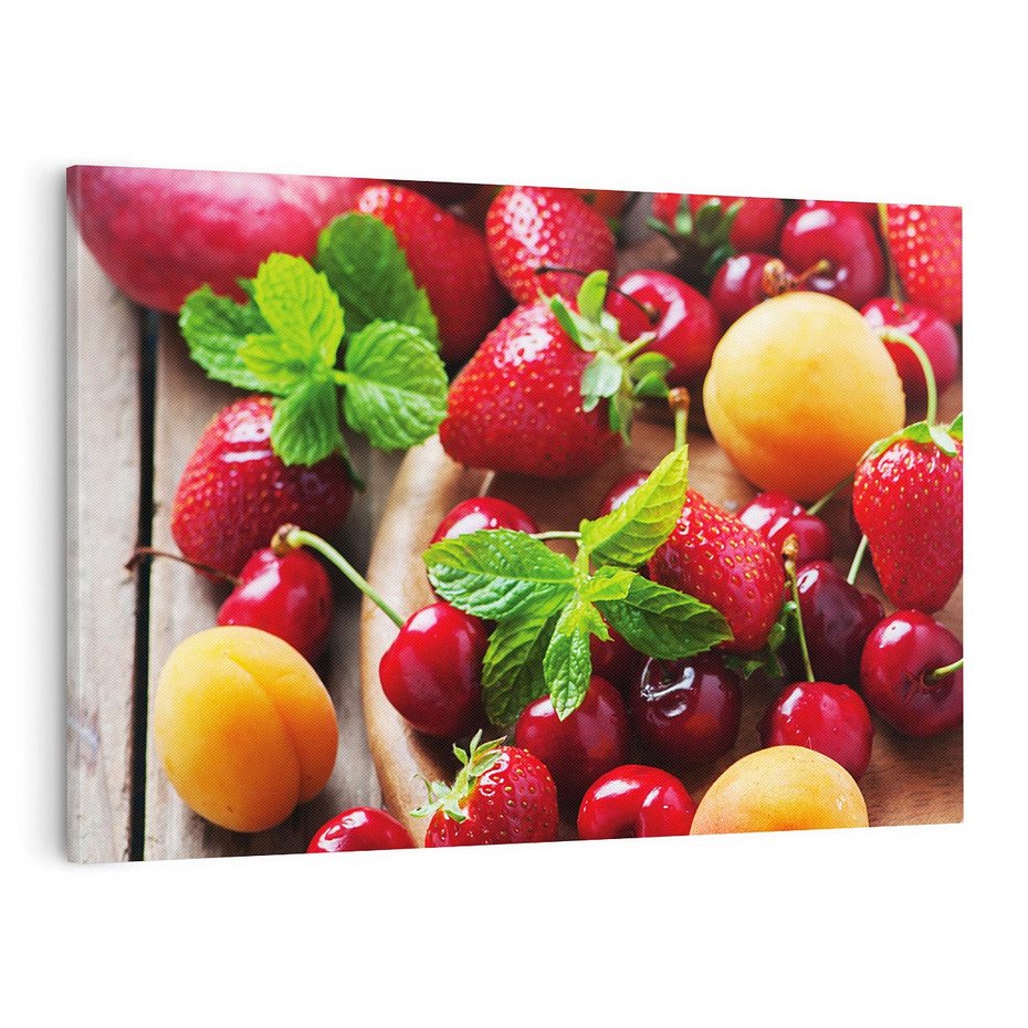 Obraz na płótnie 120x80 - Owoce w restauracji artystycznie - owoce, restauracja