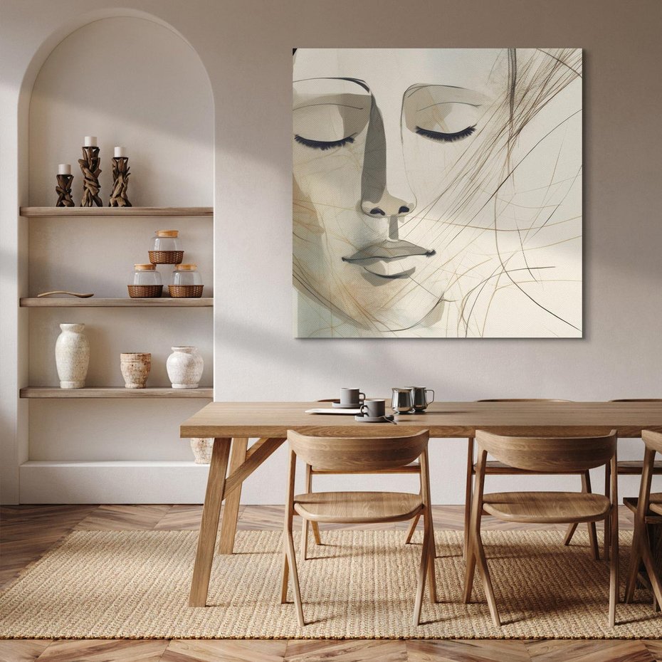 Obraz na płótnie 60x60 - Tylko Zamknij Oczy - twarz kobiety, zamknięte oczy