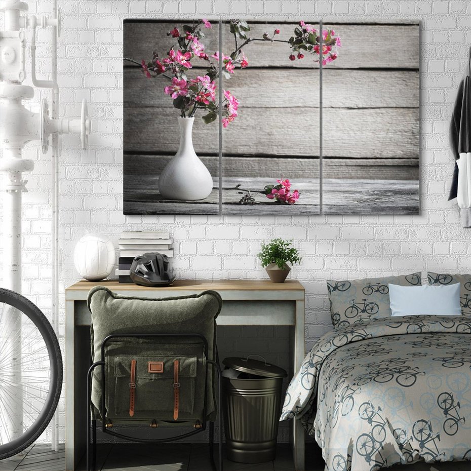 Obraz na płótnie 120x80 - Harmonia w wazonie - kwiaty, wazon