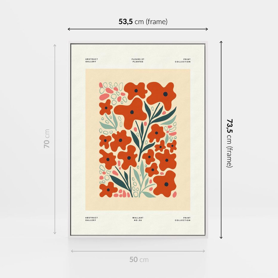 Obraz w ramie 50x70 - Refleksje Kolorowych Tajemnic - kwiaty, kompozycja - rama biała