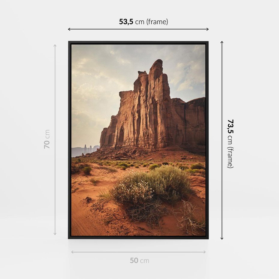 Obraz w ramie 50x70 - Pejzaż pustynnego kanionu - pustynia, kanion - rama czarna