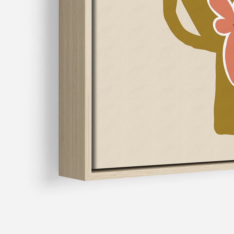 Obraz w ramie 70x100 - Rozbijające Formy - abstrakcyjny plakat, kwiaty na wazonie - rama drewno