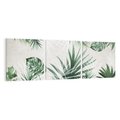 Obraz na płótnie 120x40 - Tropikalne Akwarele - tropikalne liście, akwarela