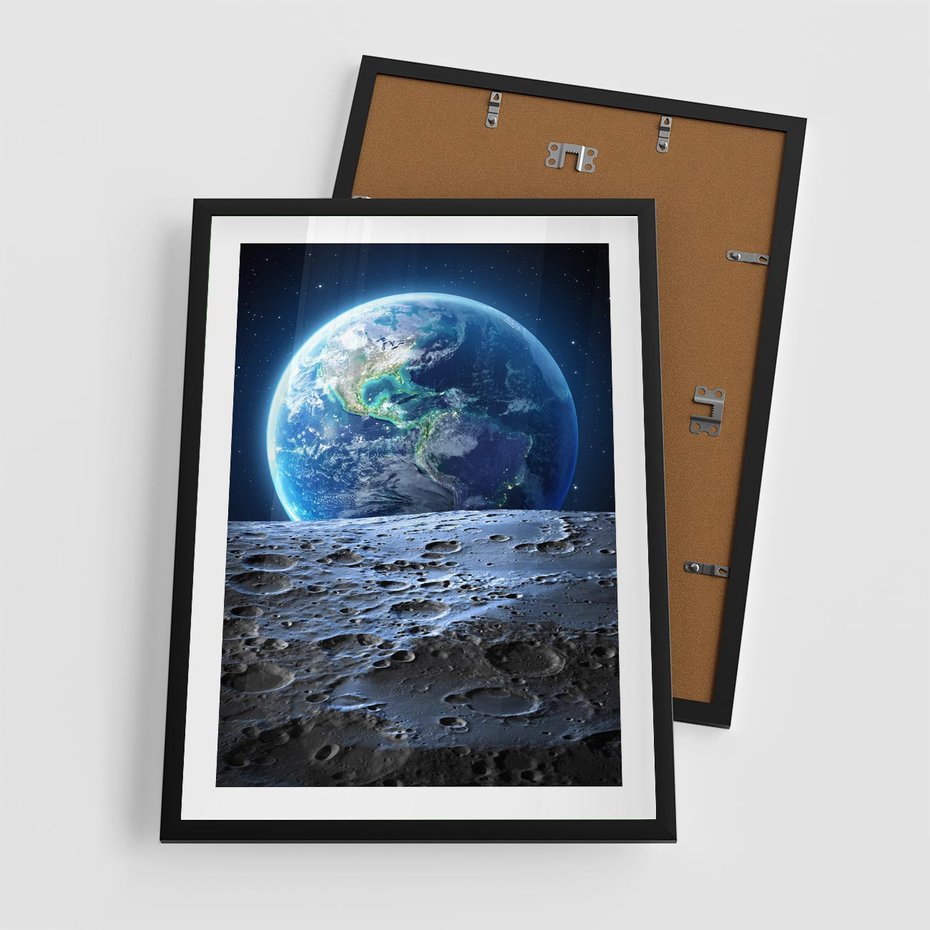 Plakat w ramie 50x70 - Mistrzowskie spojrzenie na Ziemię - ziemia, kosmos - rama czarna