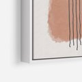 Obraz w ramie 50x70 - Rozmyte Widzenia - abstrakcyjna akwarelowa plama, nieregularne kreski - rama biała