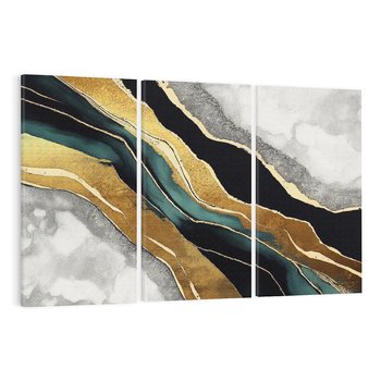 Obraz na płótnie 120x80 - Refrakcje płynącej rzeczywistości - jak marmurowa rzeka, linie złota