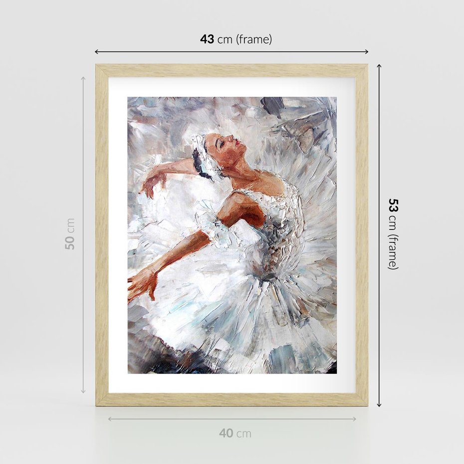 Plakat w ramie 40x50 - Baletowa Sztuka - balet, sztuka - rama drewno