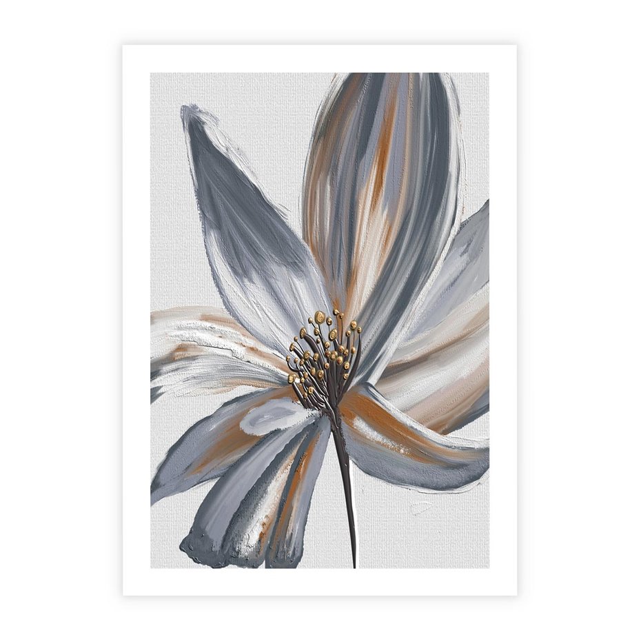 Plakat bez ramy 21x30 - Olejne kwiaty - wyraz emocji - kwiaty, malowane