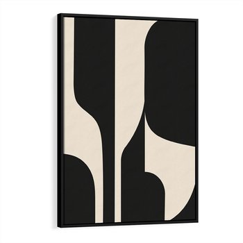 Obraz w ramie 70x100 - Abstrakcyjne Linie - boho plakat, rycina - rama czarna