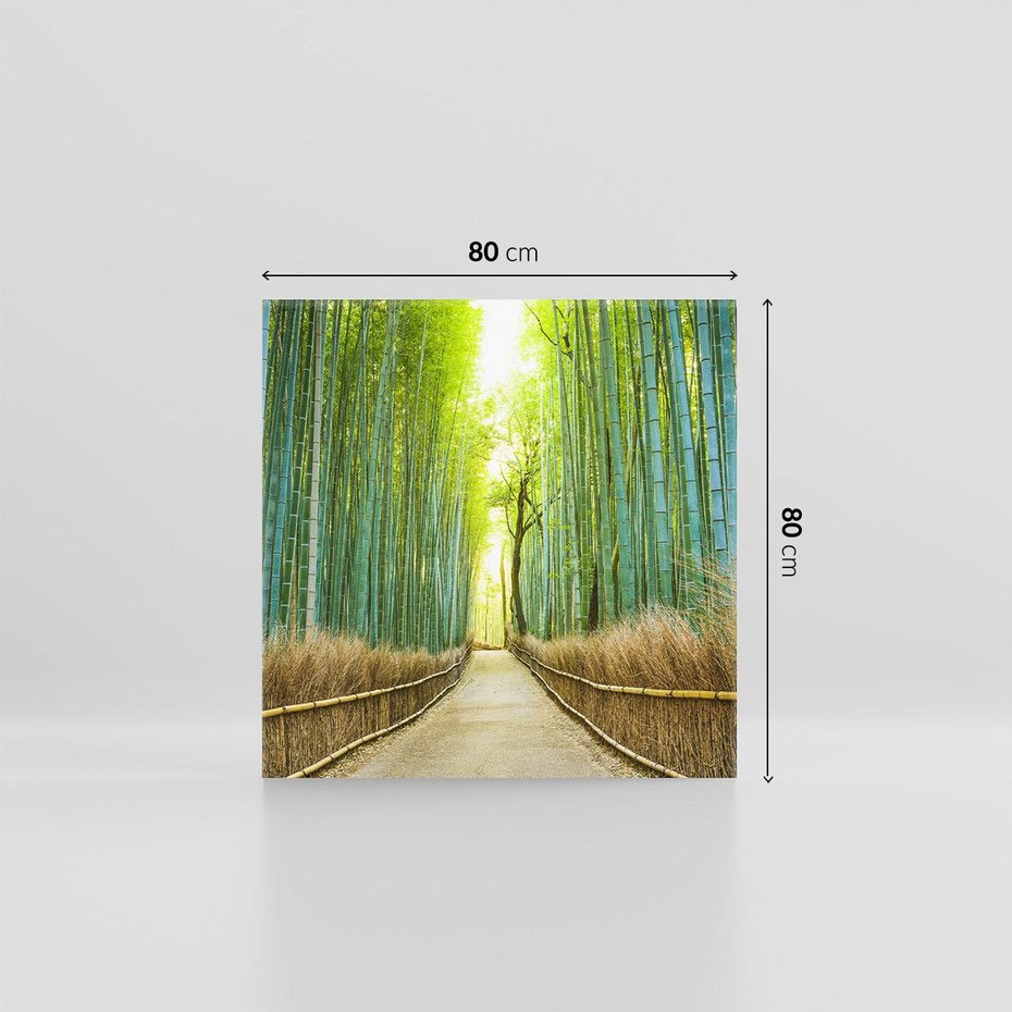 Obraz na płótnie 80x80 - Droga przez japoński bambusowy las - droga, japonia