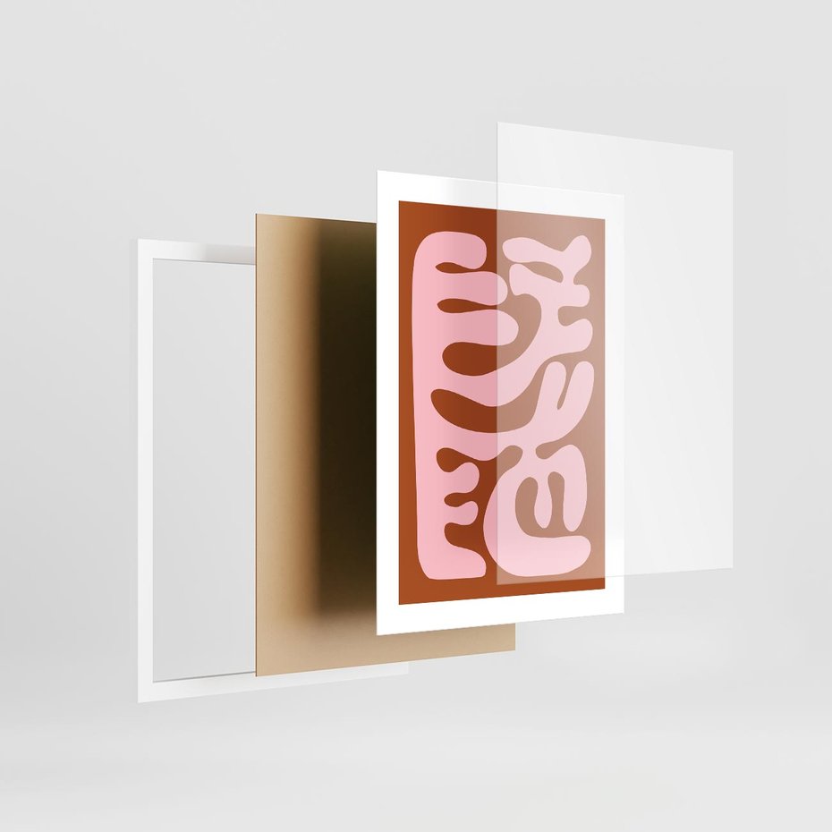 Plakat w ramie 30x40 - Migotliwe Boho Marzenia - abstrakcyjny obraz, plakat - rama biała