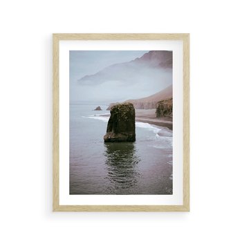 Plakat w ramie 50x70 - Północna Dzikość: Skaliste Klify nad Morzem - skały, klify - rama drewno