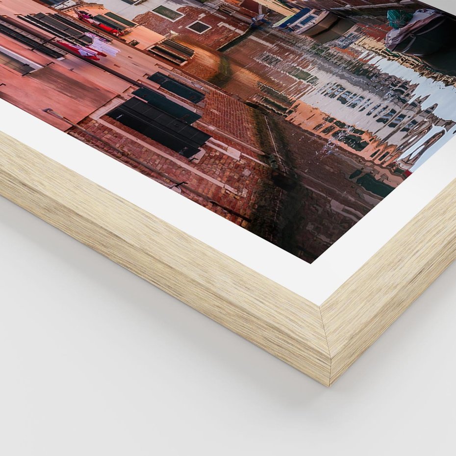 Plakat w ramie 30x40 - Przejażdżka gondolą przez Wenecję - Wenecja, kanały - rama drewno