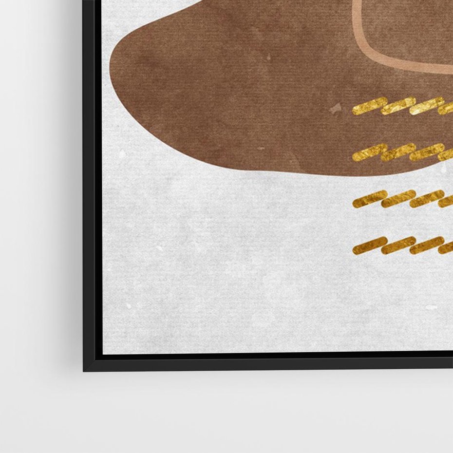 Obraz w ramie 100x70 - Odbicie światła serca - abstrakcyjne rozlane plamy, boho styl - rama czarna