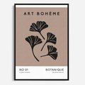 Obraz w ramie 50x70 - Botaniczne wymysły - sztuka boho, plakat - rama czarna