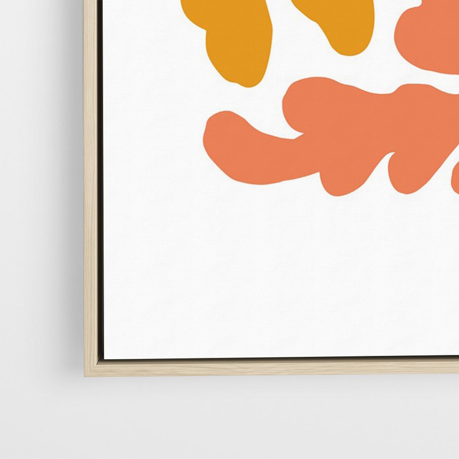 Obraz w ramie 50x70 - Rozbijające Refleksje - abstrakcyjne kolorowe kwiaty, minimlizm - rama drewno