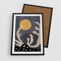 Plakat w ramie 50x70 - Tajemniczy Księżyc - nowoczesna sztuka, plakat - rama czarna