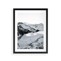 Plakat w ramie 30x40 - Biały Zimowy Pejzaż - góry w zimie, ośnieżone wysokie szczyty - rama czarna