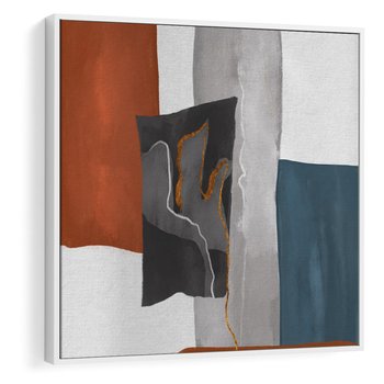 Obraz w ramie 80x80 - Nowoczesna geometria - nowoczesny, geometryczny - rama biała