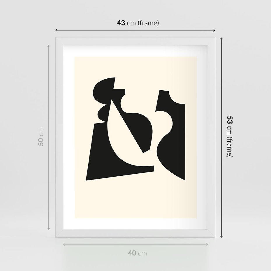 Plakat w ramie 40x50 - Tajemnicze Spektrum - abstrakcyjne kształty, geometria - rama biała