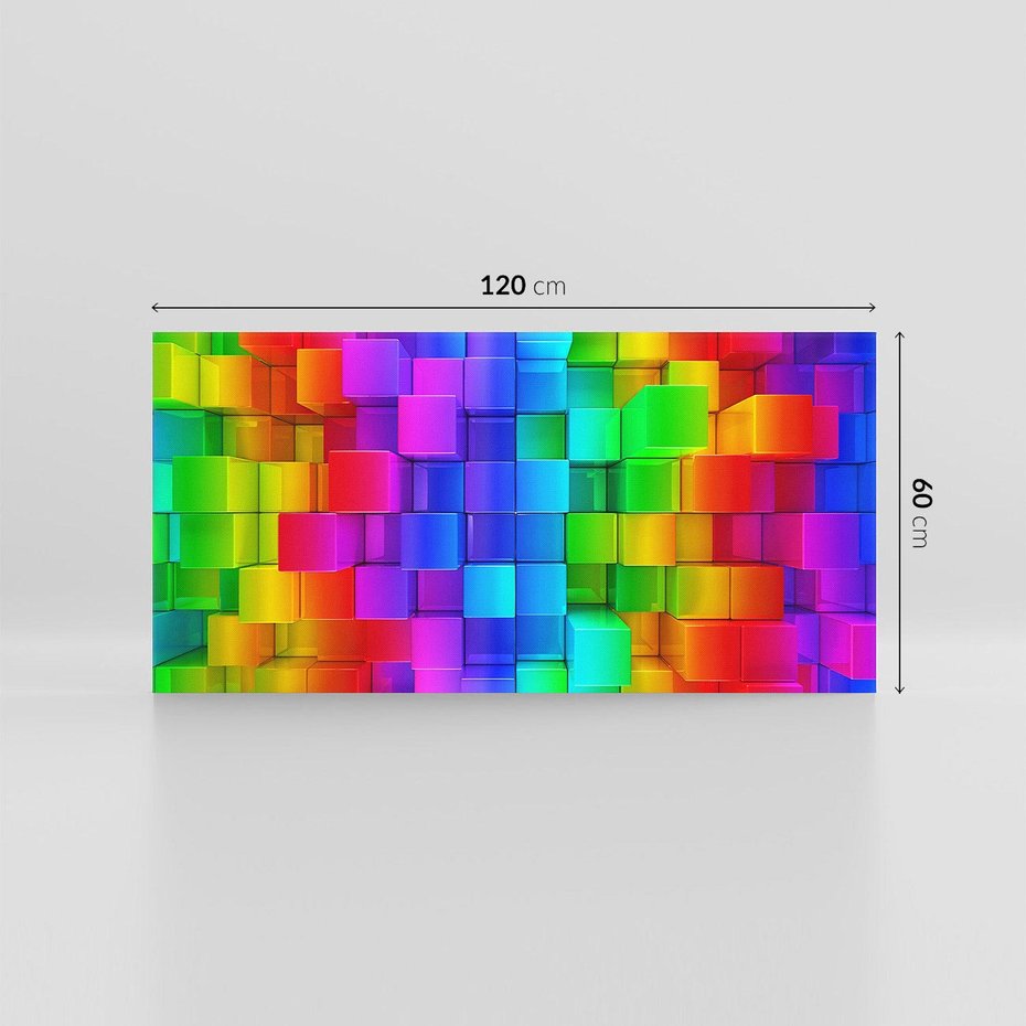 Obraz na płótnie 120x60 - Mozaika Abstrakcji: Trójwymiarowe Kompozycje - abstrakcja, 3d