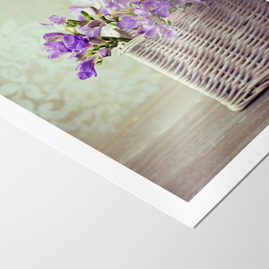 Plakat bez ramy 50x70 - Kwiatowy koszyk - kwiaty, koszyk